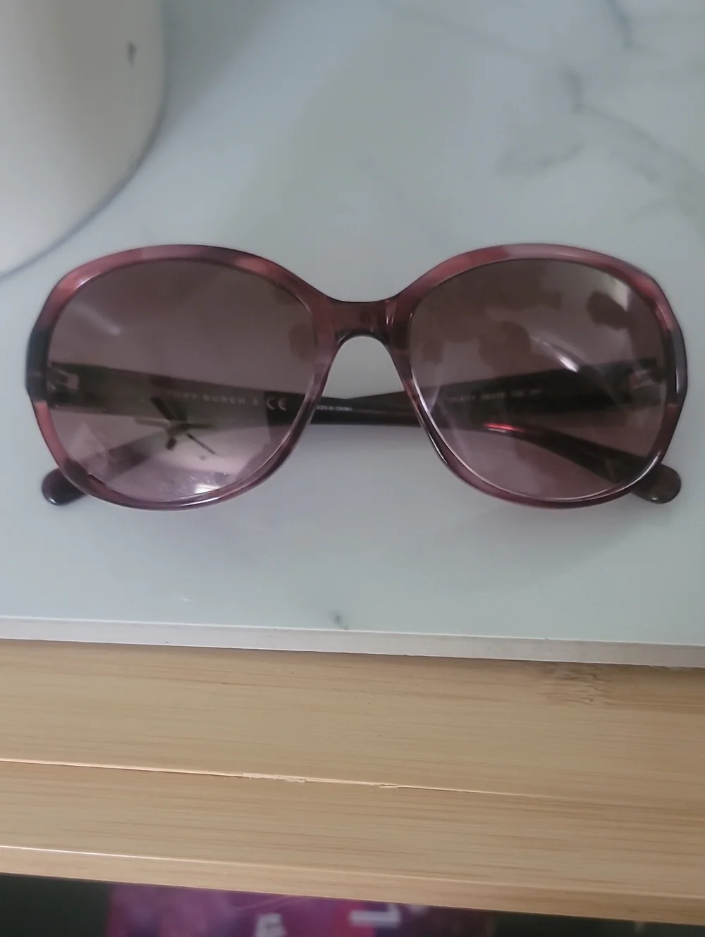 Tory Burch Oversized Purple Gradient Sunglasses